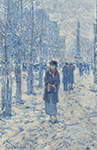 Frederick Childe Hassam Kitty Walking in Snow, 1918 oil painting reproduction