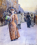 Frederick Childe Hassam New York Street Scene, 1890 oil painting reproduction