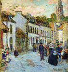 Frederick Childe Hassam Street in Pont Aven - Evening, 1897 oil painting reproduction