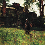 Frederick Childe Hassam The Old Fairbanks House, Dedham, Massachusetts, 1884 oil painting reproduction