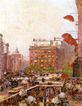 Frederick Childe Hassam View of Broadway and Fifth Avenue, 1890 oil painting reproduction