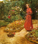 Frederick Childe Hassam Woman Cutting Roses in a Garden, 1888-89 oil painting reproduction