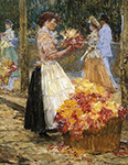 Frederick Childe Hassam Woman Sellillng Flowers, 1888-89 oil painting reproduction