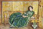 Frederick Childe Hassam April (The Green Gown), 1920 oil painting reproduction