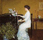 Frederick Childe Hassam At the Piano, 1908 oil painting reproduction