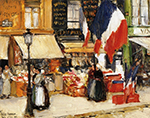 Frederick Childe Hassam Bastille Day, Boulevard Rochechouart, Paris, 1889 oil painting reproduction