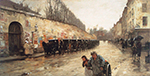 Frederick Childe Hassam Cab Station, Rue Bonaparte,1887 oil painting reproduction