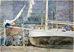 Frederick Childe Hassam Drydock, Gloucester, 1890s oil painting reproduction