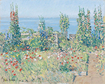 Frederick Childe Hassam Hollyhocks, Isle of Shoals, 1902 oil painting reproduction