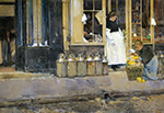 Frederick Childe Hassam Flower Store and Dairy Store, 1888 oil painting reproduction