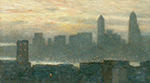 Frederick Childe Hassam Manhattan's Misty Sunset, 1911 oil painting reproduction