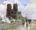 Frederick Childe Hassam Notre Dame Cathedral, Paris, 1888 oil painting reproduction