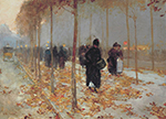 Frederick Childe Hassam Paris Street Scene, Autumn, 1889 oil painting reproduction