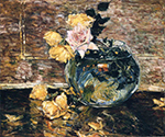 Frederick Childe Hassam Roses in a Vase, 1890 oil painting reproduction