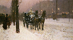 Frederick Childe Hassam Street Scene with Hansom Cab, 1887 oil painting reproduction