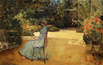 Frederick Childe Hassam The Artist's Wife in a Garden, Villiers-le-Bel, 1889 oil painting reproduction