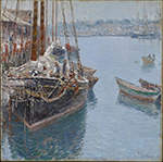 Frederick Childe Hassam The Mackerel Schooner, Gloucester, 1890 oil painting reproduction