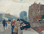 Frederick Childe Hassam The Quay of St. Michel, 1888 oil painting reproduction