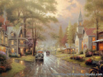 Thomas Kinkade Hometown Evening oil painting reproduction
