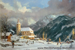 Thomas Kinkade Winter Chapel oil painting reproduction