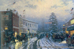 Thomas Kinkade Christmas at the Courthouse oil painting reproduction