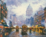Thomas Kinkade San Francisco Market Street 1905 oil painting reproduction