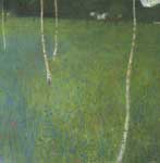 Gustave Klimt Farmhouse with Birch Trees oil painting reproduction