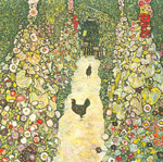 Gustave Klimt Garden Path with Chickens oil painting reproduction
