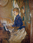Henri Toulouse-Lautrec At the Piano - Madame Juliette Pascal in the Salon of the Chateau de Malrome - 1896  oil painting reproduction