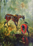 Henri Toulouse-Lautrec Hunting Horse with Hounds  oil painting reproduction