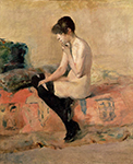 Henri Toulouse-Lautrec Nude Woman seated on a Divan - 1882  oil painting reproduction