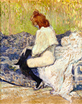 Henri Toulouse-Lautrec Red-Headed Woman Sitting on the Couch (Justine Dieuhl) - 1897  oil painting reproduction