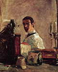 Henri Toulouse-Lautrec Self Portrait in front of a Mirror - 1882-83 oil painting reproduction