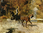 Henri Toulouse-Lautrec A Dog Cart - 1880 -  oil painting reproduction