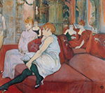 Henri Toulouse-Lautrec Au salon de la rue des Moulins With the living room of the street of the Mills - 1894 oil painting reproduction