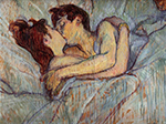 Henri Toulouse-Lautrec In Bed - The Kiss - 1892 oil painting reproduction