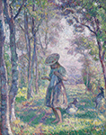 Henri Lebasque Girl and Goats in the Forest of Pierrefonds, 1907 oil painting reproduction