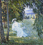 Henri Lebasque Madame Vian Seated in the Park, 1800 oil painting reproduction