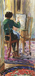 Henri Lebasque Marthe at Her Easel, 1915 oil painting reproduction