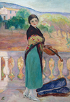 Henri Lebasque Marthe Lebasque with Violin, St. Tropez, 1920 oil painting reproduction