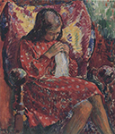 Henri Lebasque Marthe Sewing, 1906 oil painting reproduction