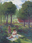 Henri Lebasque Mother and Child in a Landscape, 1800 oil painting reproduction