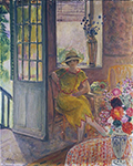 Henri Lebasque Nono in a Yellow Dress, 1925 oil painting reproduction
