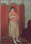 Henri Lebasque Nono in front of Red Folding Screen oil painting reproduction