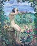 Henri Lebasque Nude by the Fountain, 1911 oil painting reproduction