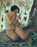 Henri Lebasque Nude Seated by a Mirror, 1920 oil painting reproduction