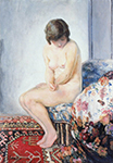 Henri Lebasque Nude with Red Carpet, 1920 oil painting reproduction