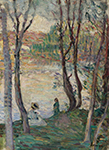 Henri Lebasque Resting at the Bank of Yaudet, 1903 oil painting reproduction