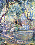 Henri Lebasque Saint-Tropez, Two Girls at the Fountain, 1906-07 oil painting reproduction