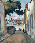 Henri Lebasque Street in Port Collioure oil painting reproduction